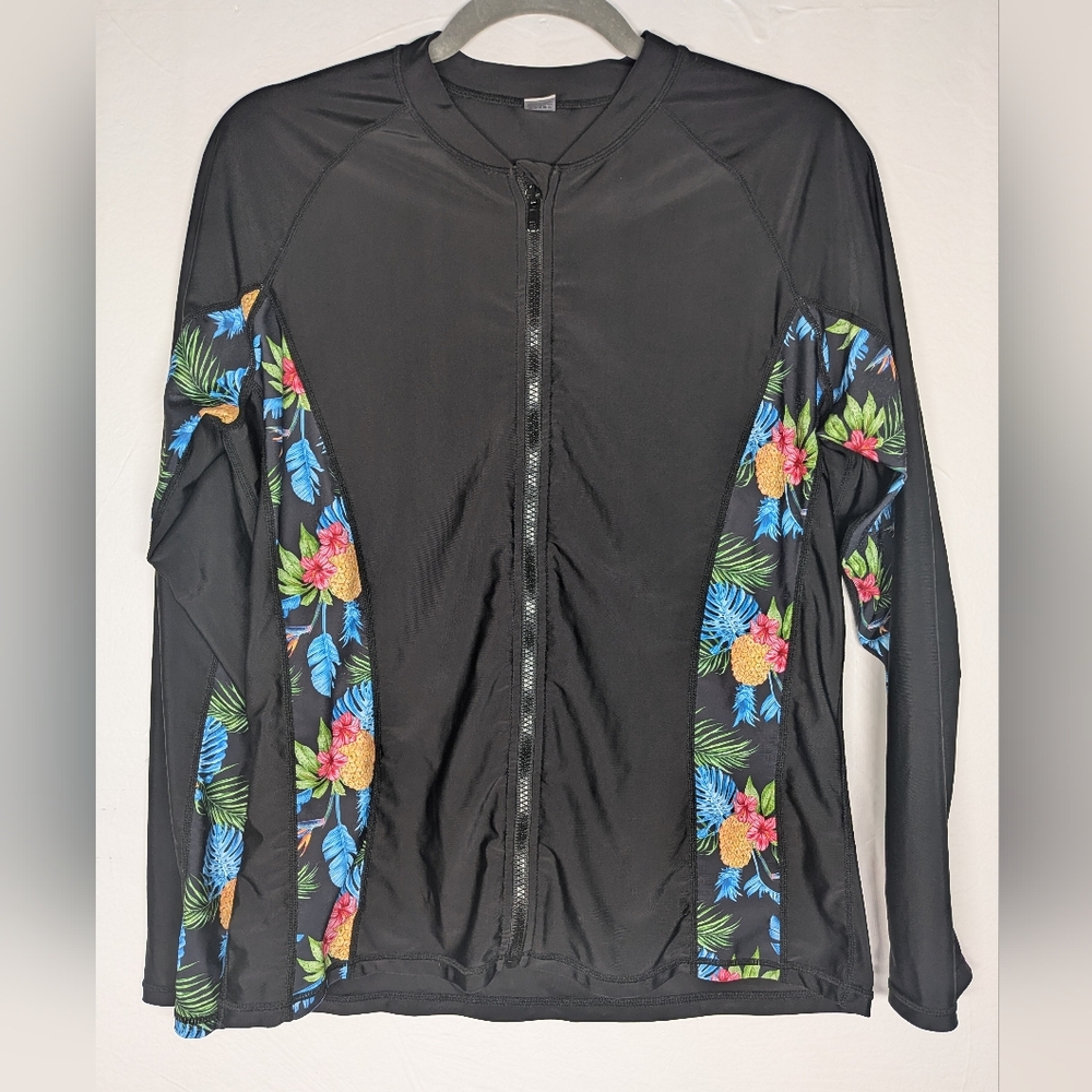 Tropical Floral Pineapple Rash Guard Swim Shirt Size XL NWOT - Picture 6 of 6